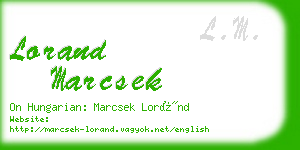 lorand marcsek business card